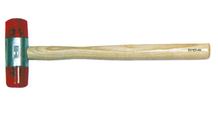 Plastic hammer head dia. 32 mm length 280 mm weight 310 g, polished ash handle