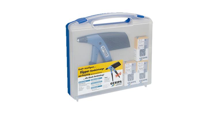 Handnietzangen-Satz Flipper®-Box i.Koffer inkl. 3 PolyGrip® Blindnietabmessungen