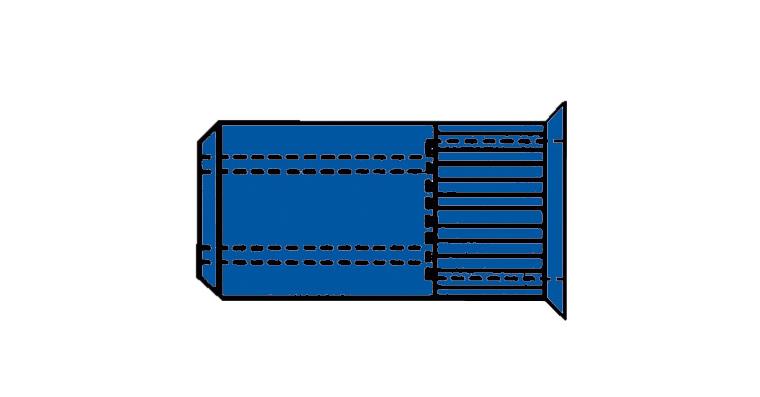 Rivet nuts, steel with small head, knurled M4 6x12 mm pack=100 pcs