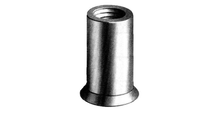 Rivet nut w countersunk head 90° zinc-plated steel M4 6x12 pack=500 pcs