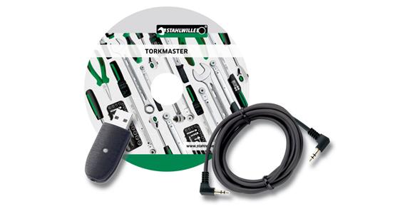 USB-Adapter, Klinkensteckerkabel und Software