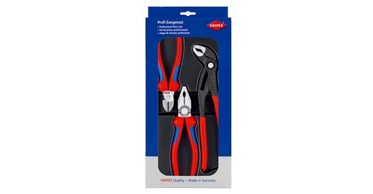 Pliers set, 3 pcs comb. pliers, side cutters, high-tech water pump pliers