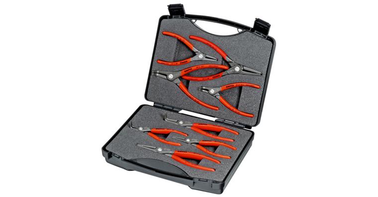 KNIPEX precision circlip pliers set, 8 pieces in box