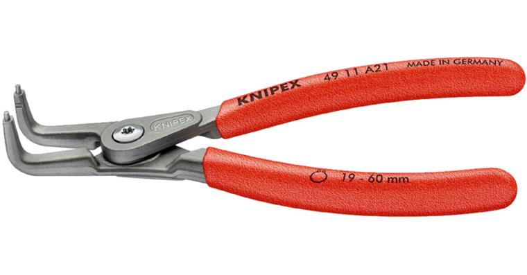 Außen-Sicherungsringzange gebogen A 21 für Ø 19-60 mm rutschhemmende Griffhüllen