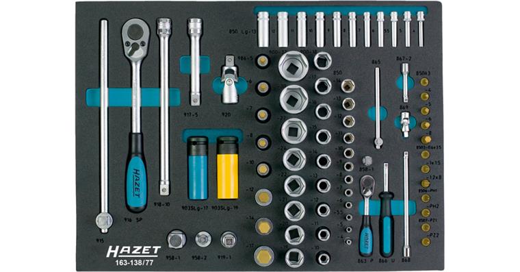 Hexagon socket set 1/4 inch +1/2 inch 163-138/77 in insert 77 pieces