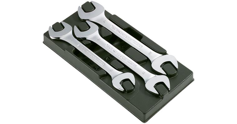 Double open-end wrench set DIN 3110/ISO 10102 drawer box module 3 pcs size 26-32