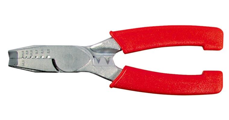 Crimping pliers for wire end ferrules, crimping range 0.25-2.5 mm2