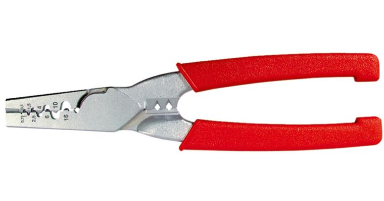 Crimping pliers for wire end ferrules, crimping range 0.50-16 mm2