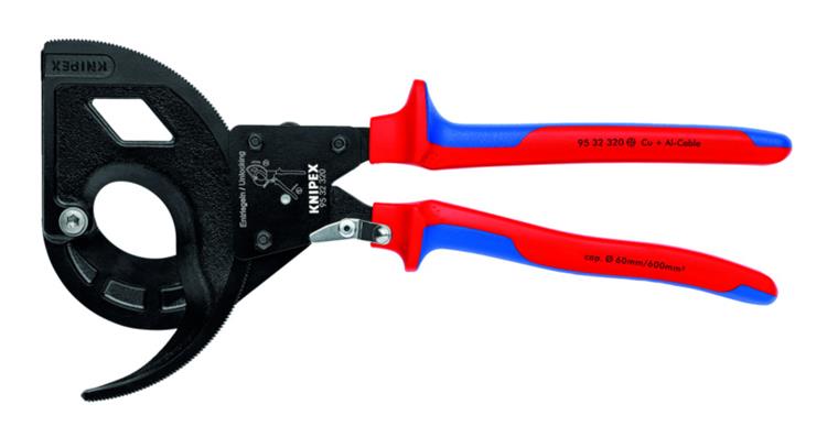 KNIPEX cable cutters 320 mm ratcheting function 3-speed with 2-component handle