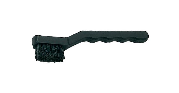 ESD hard brush, 30 mm long, plastic handle, natural bristles, conductive fibres