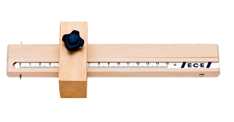 Marking gauge, white beech wood, millimetre scale meas. range/length 150/220 mm