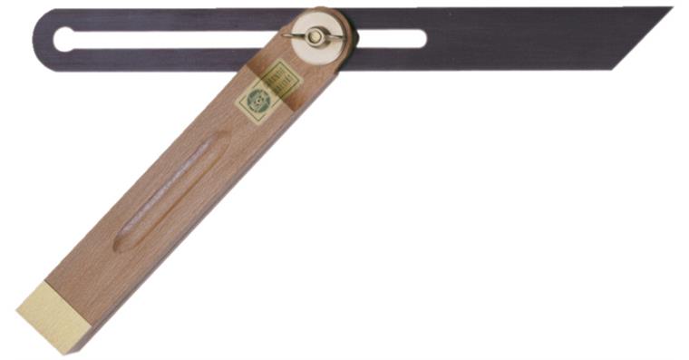 Joiner's sliding bevel with brass U-profiles rail length 250 mm