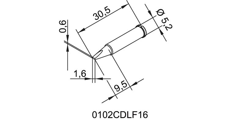Replacement soldering tip CD LF16 chisel-shaped f. i-CON nano cat.no. 70055 101