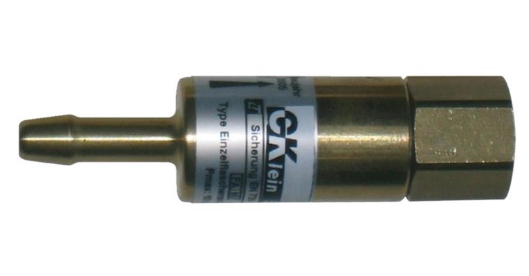 Flashback arrestor for torch handle oxygen 6 mm T 1/4 left