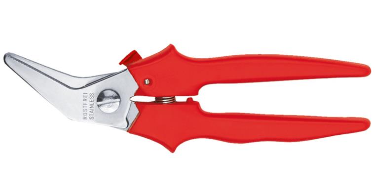 General purpose scissors angled blades stainless plastic handles 190 mm