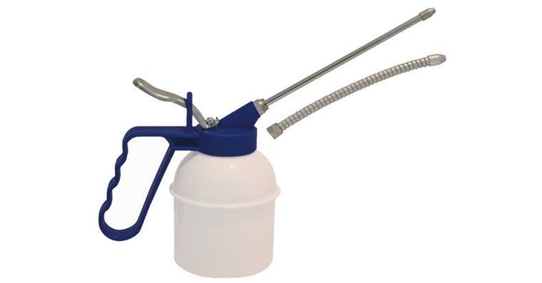 Oil spray can die-cast zinc container, double pump unit 300 ml