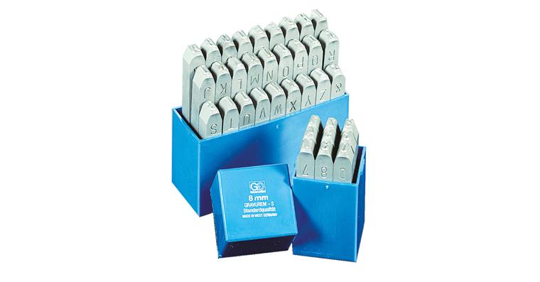 Number punch set 0–9 Extra DIN 1451 medium-narrow, font height 4 mm