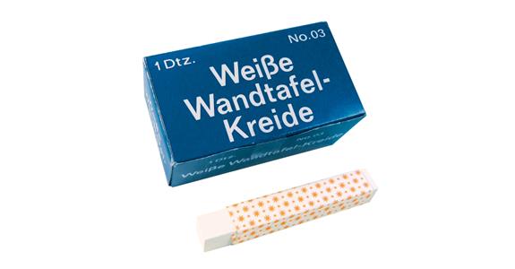 Wandtafel-Kreide, weiß, 12 Stück,  90 x 13 x 13 mm