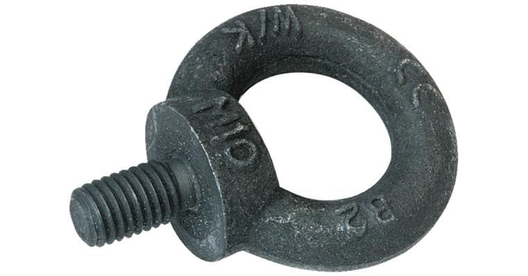 Ring bolt similar to DIN 580 C15 with collar and groove, zinc plated, M16