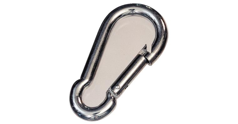 Snap hook similar to DIN 5299 C, zinc-plated, 80x8 mm, load 230 kg
