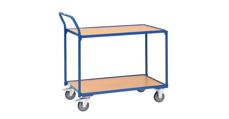 Light table trolley 2 shelves loading surface 1000x600 mm load 300 kg RAL 5007