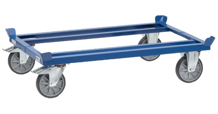 Paletten-Fahrgestell TPE Ladefläche 1210x810mm Tragkraft 750kg RAL 5007