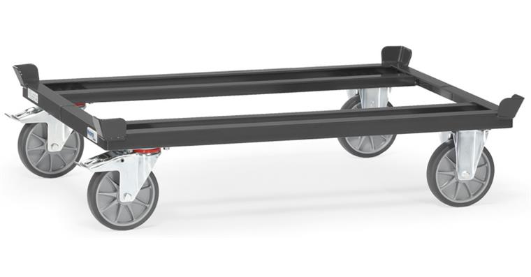 Paletten-Fahrgestell TPE Ladefläche 1210x810mm Tragkraft 750kg RAL 7016
