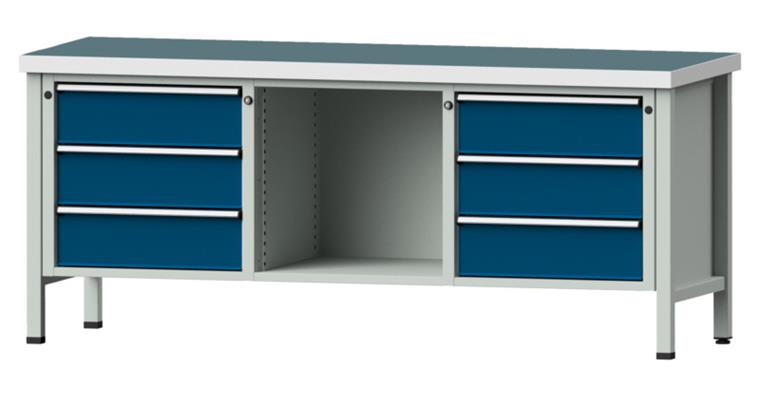 1082075421 Cabinet workbench model 120 V universal plate height 850 mm RAL 7035/5010