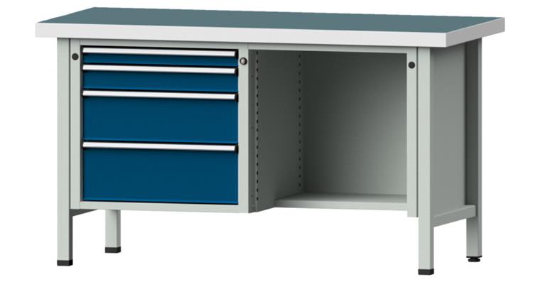 1082075481 Cabinet workbench model 341 V universal plate height 850 mm RAL 7035/5010