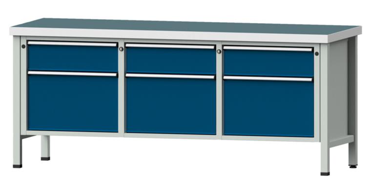 1082075491 Cabinet workbench model 223 V universal plate height 850 mm RAL 7035/5010