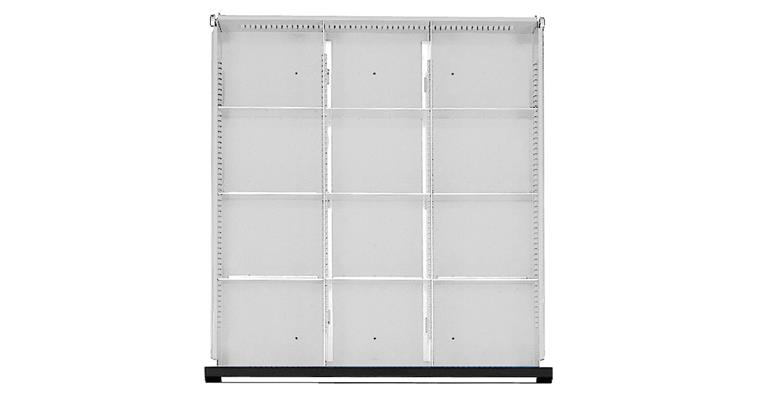 Drawer partition set 1/3 split 500-540 mm for front height 180-360 mm