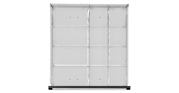 Drawer partition set 1/2-1/4 split 500-540 mm for front height 60 mm