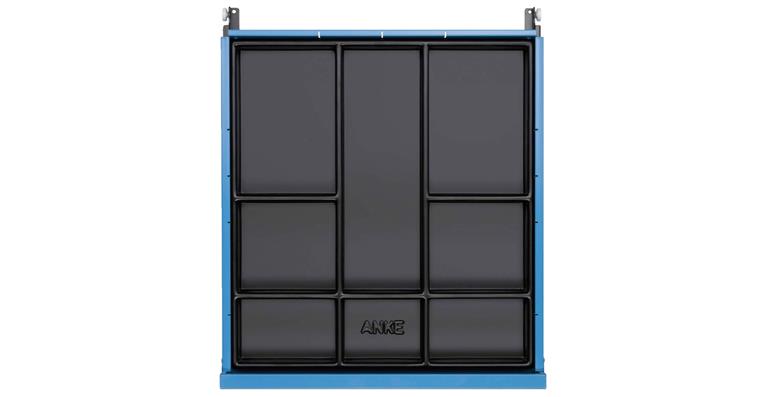 Compartment insert, plastic, from front height 90 mm