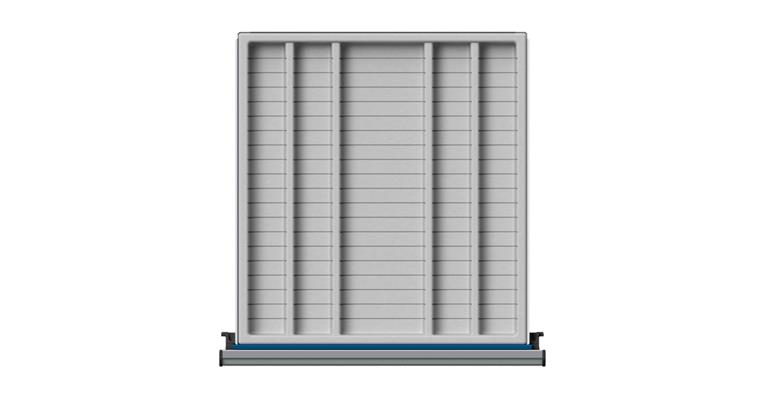 5-trough insert, plastic, with 10 compartment dividers, from front height 90 mm