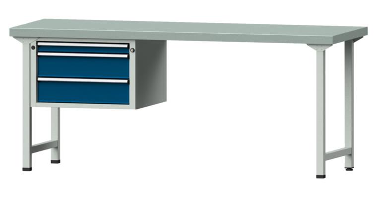 Combination workbench 2000x700x850mm model 622V pl. w/ sh. st coat. RAL7035/5010