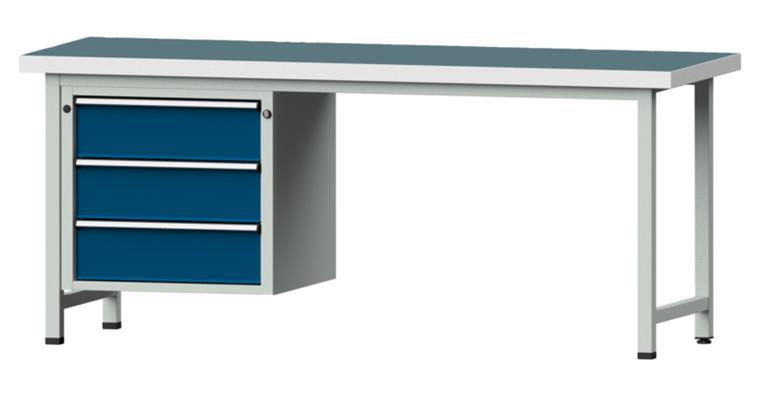Kombiwerkbank 2000x700x850mm Modell 726V Universal-Platte RAL7035/5010