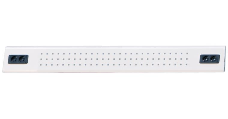 Energieleiste 2000x90x170mm RAL7035 lichtgrau 2xDoppel-Schukosteckdose 230V/50Hz