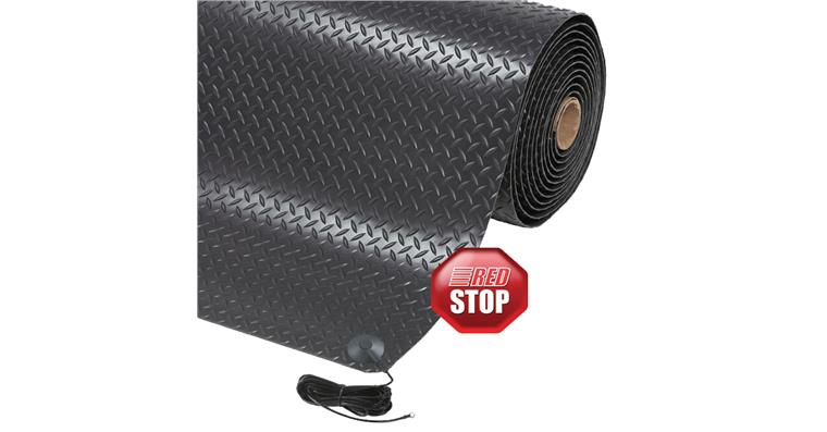 Durable, dissipative anti-fatigue mat Diamond Stat™ black 600x900x14 mm