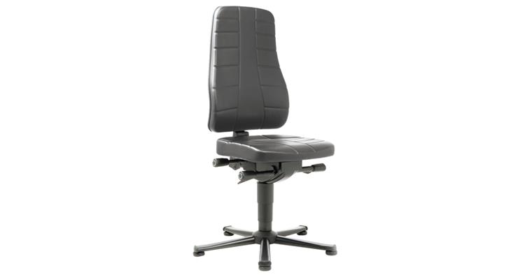 Work swivel chair All-In-One glide runners seat hght 450-600mm syn.leather cush.