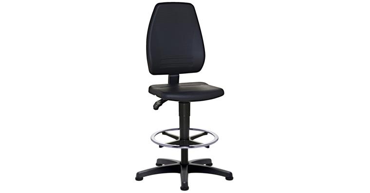 Work swivel chairs ECONOMY with glide runners+foot ring seat hgt 580-850 mm foam