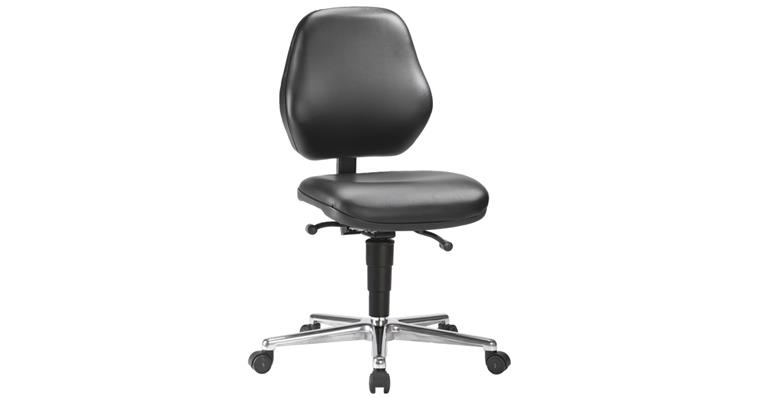 Work swivel chair ESD-Basic with castors seat height 460-620 mm leather cushion