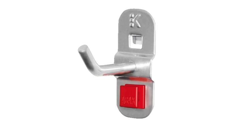 Tool holder with 1x angled hook end length x diameter 50 x 6 mm alu-coloured