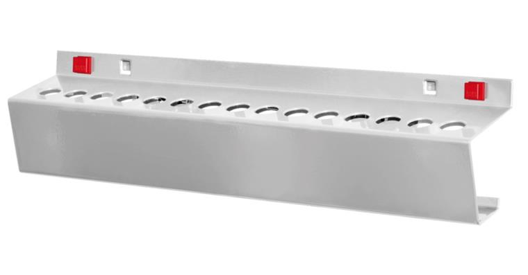 Tool holder for MK-2 (15x dia. 17mm) height x width x depth 85x395x60mm alu-col.