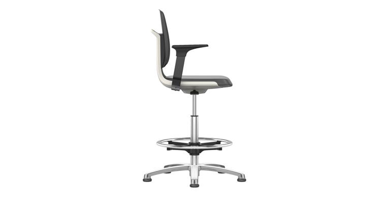 Work swivel chair Labsit glide runners syn. leath. anthracite seat H 520-770mm
