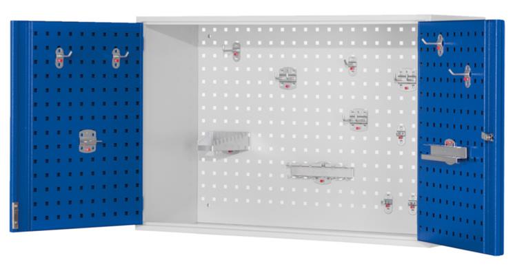 Lochplatten-Hängeschrank  RAL 7035 620x920x335 mm