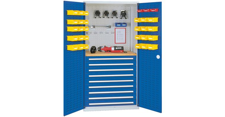 1082555103 Cabinet with slotted panel door, mod. 7, 7035/5012, 9 drawers