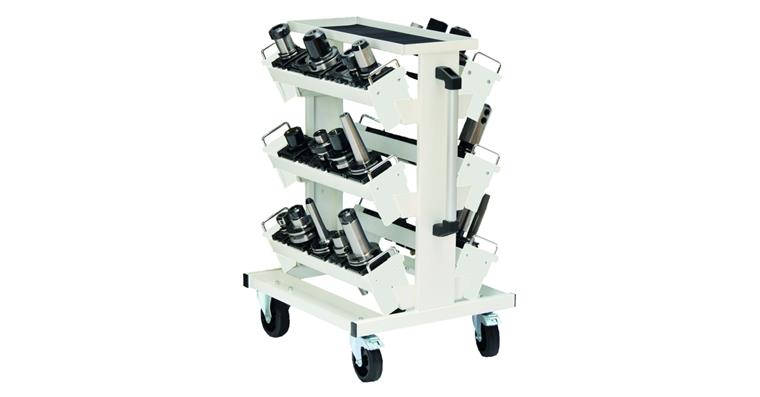 CNC trans. trolley 950x560x630mm RAL 7035 f. max.6 carriers w/o carrier+inserts