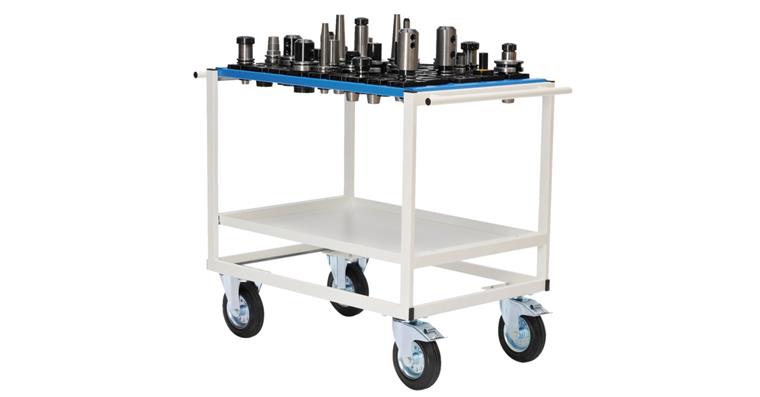 CNC transport trolley (empty), 1 level, 950x665x950mm, RAL 7035/5010