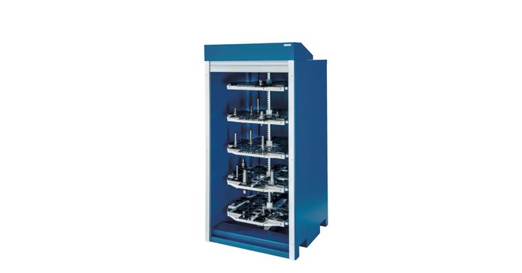 1083989300 CNC large cabinet with electric roller shutters RAL 5010 1055x1035x2130 mm