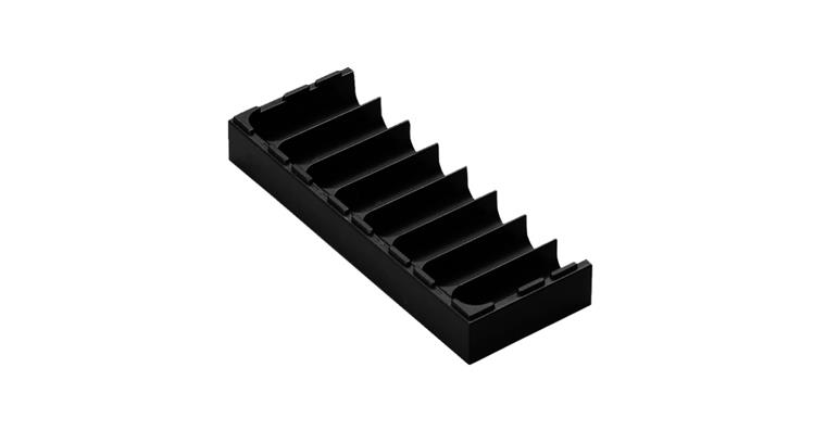 Vario box end pieces with length adaptation ABS plastic, 8 troughs 24x73x192 mm